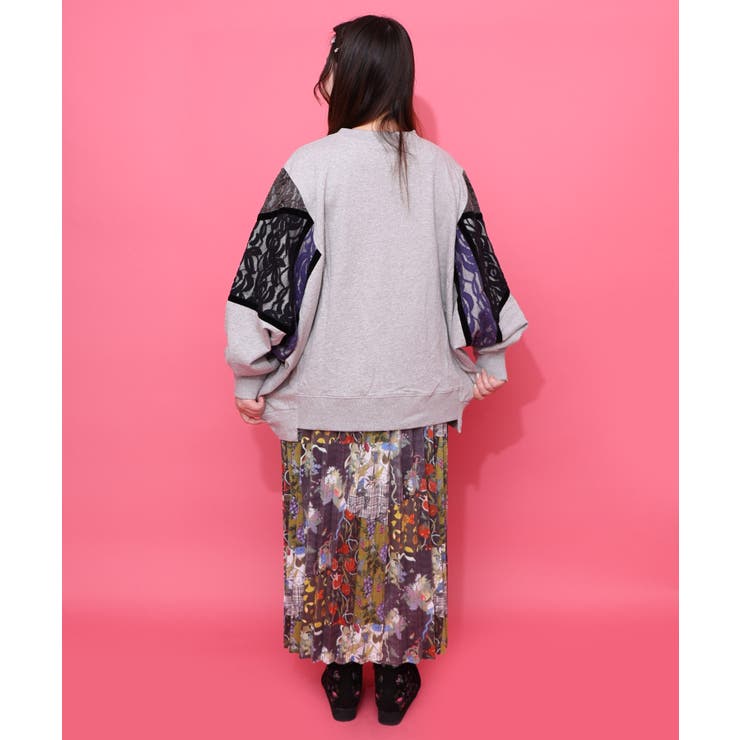 豊穣と繁栄柄スウェードポンチプリーツスカート | ScoLar | 詳細画像8 