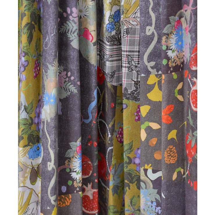 豊穣と繁栄柄スウェードポンチプリーツスカート | ScoLar | 詳細画像5 