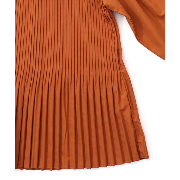 花刺繍ニット×プリーツ異素材切替プルオーバー | ScoLar | 詳細画像15 