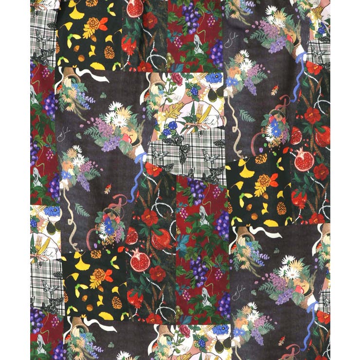 花蝶柄×無地リメイク風 異素材切替プルオーバー | ScoLar | 詳細画像13 