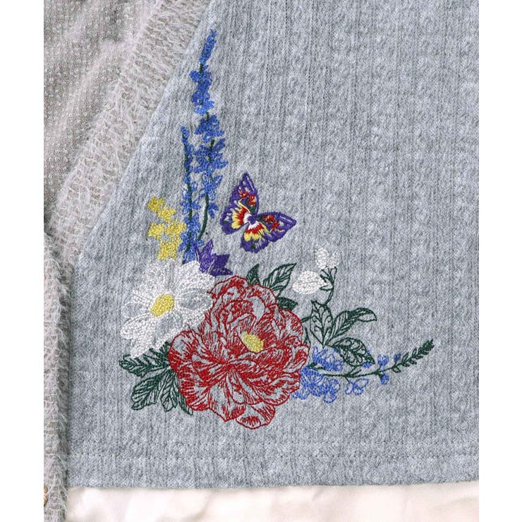 3素材ミックス花×蝶刺繍カーディガン | ScoLar | 詳細画像8 