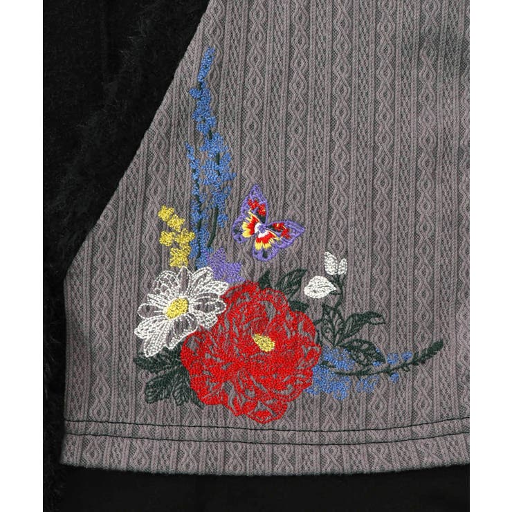 3素材ミックス花×蝶刺繍カーディガン | ScoLar | 詳細画像9 