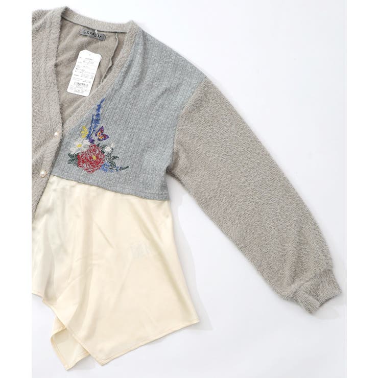 3素材ミックス花×蝶刺繍カーディガン | ScoLar | 詳細画像11 