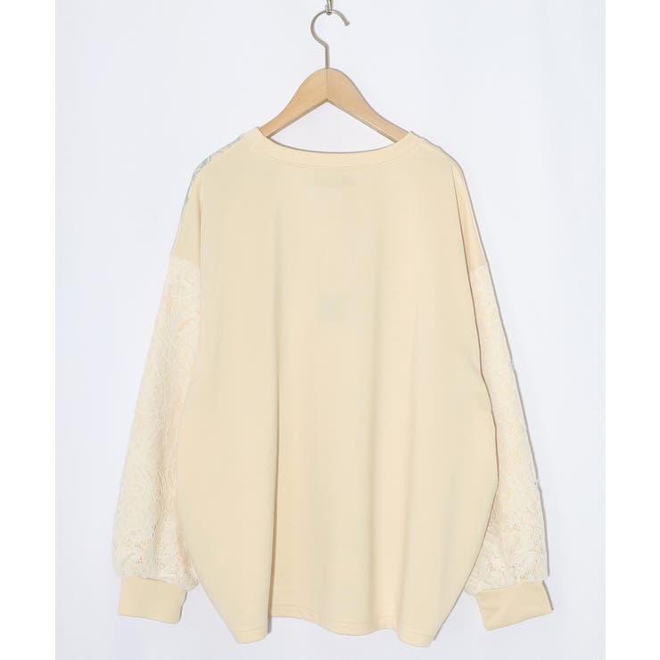 花蝶裏毛×レース切替プルオーバー | ScoLar | 詳細画像7 