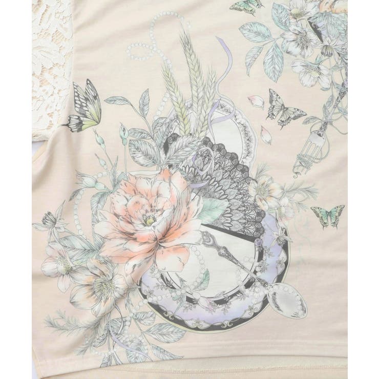 花蝶裏毛×レース切替プルオーバー | ScoLar | 詳細画像8 