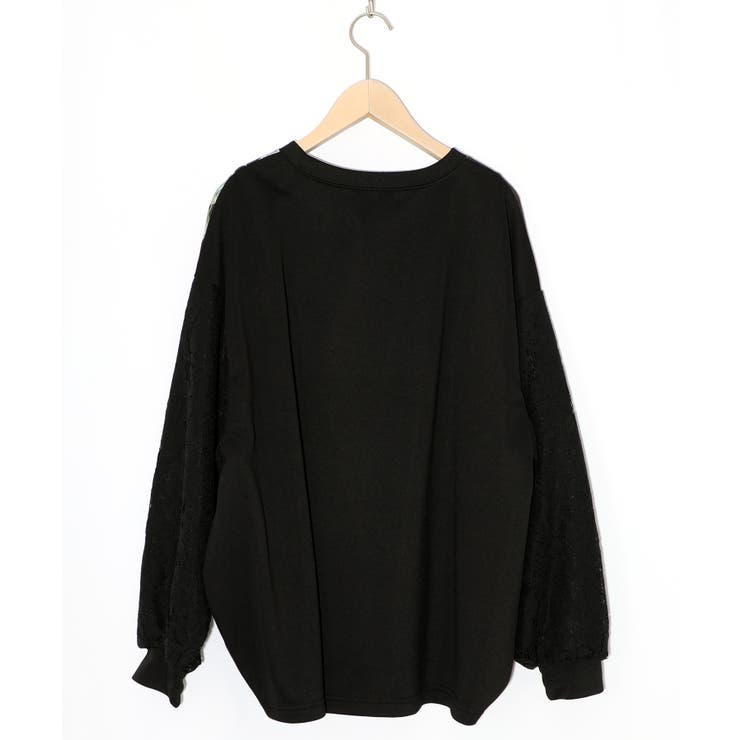 花蝶裏毛×レース切替プルオーバー | ScoLar | 詳細画像10 