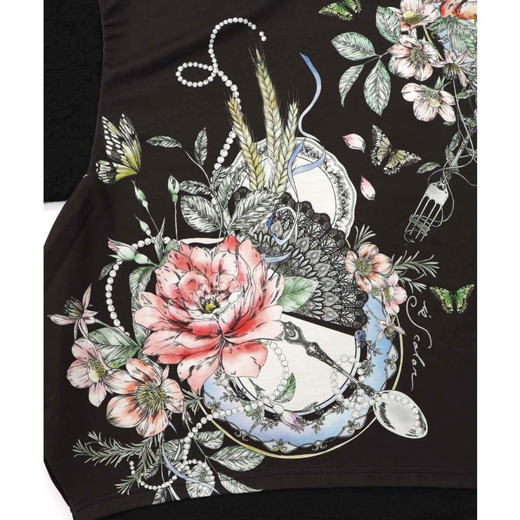 花蝶裏毛×レース切替プルオーバー | ScoLar | 詳細画像11 