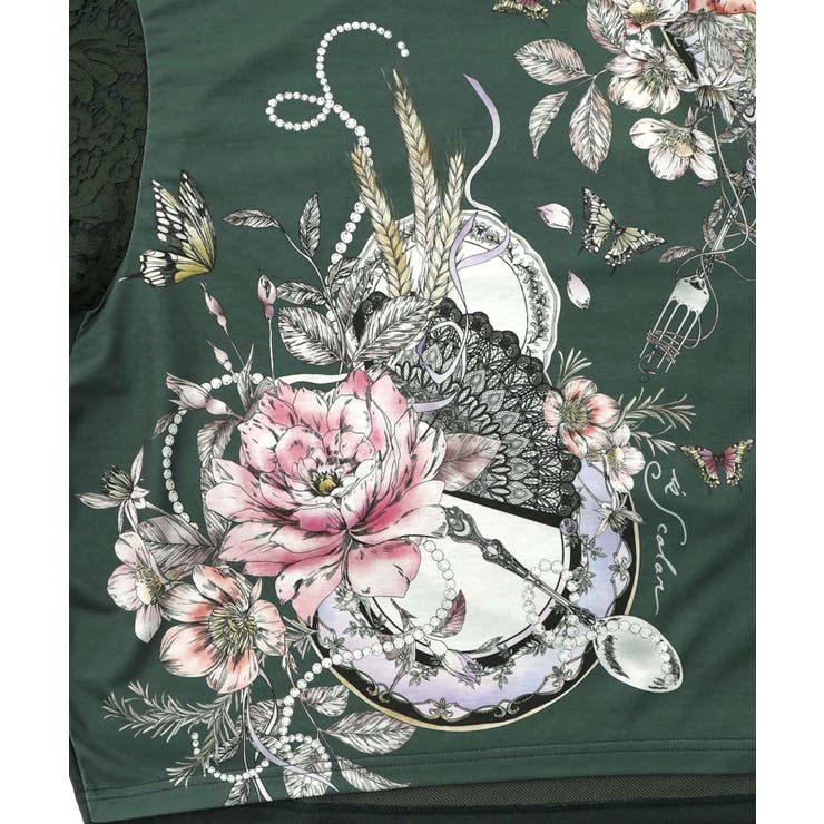 花蝶裏毛×レース切替プルオーバー | ScoLar | 詳細画像13 