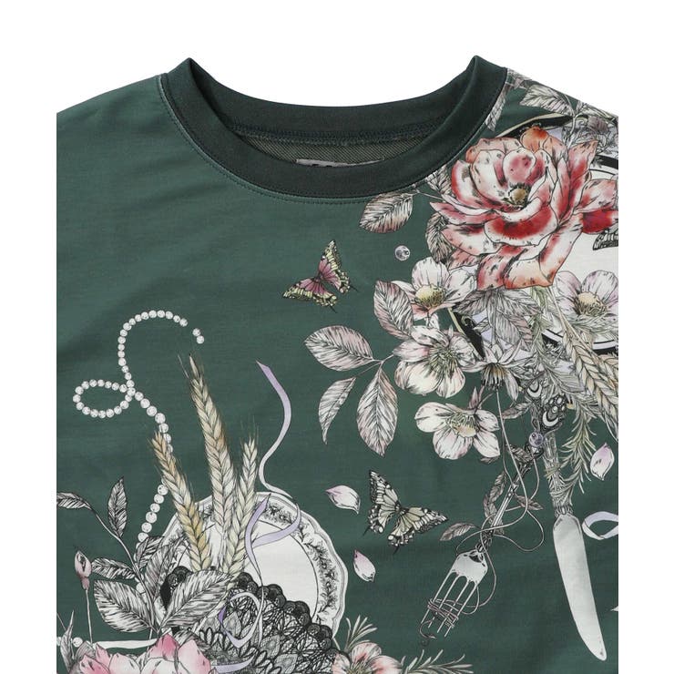 花蝶裏毛×レース切替プルオーバー | ScoLar | 詳細画像14 