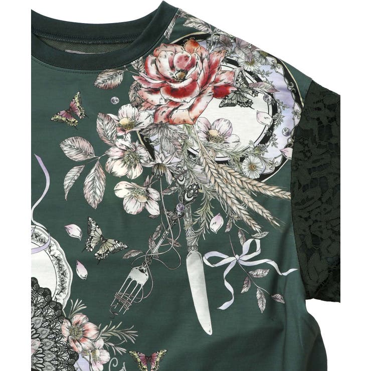 花蝶裏毛×レース切替プルオーバー | ScoLar | 詳細画像15 