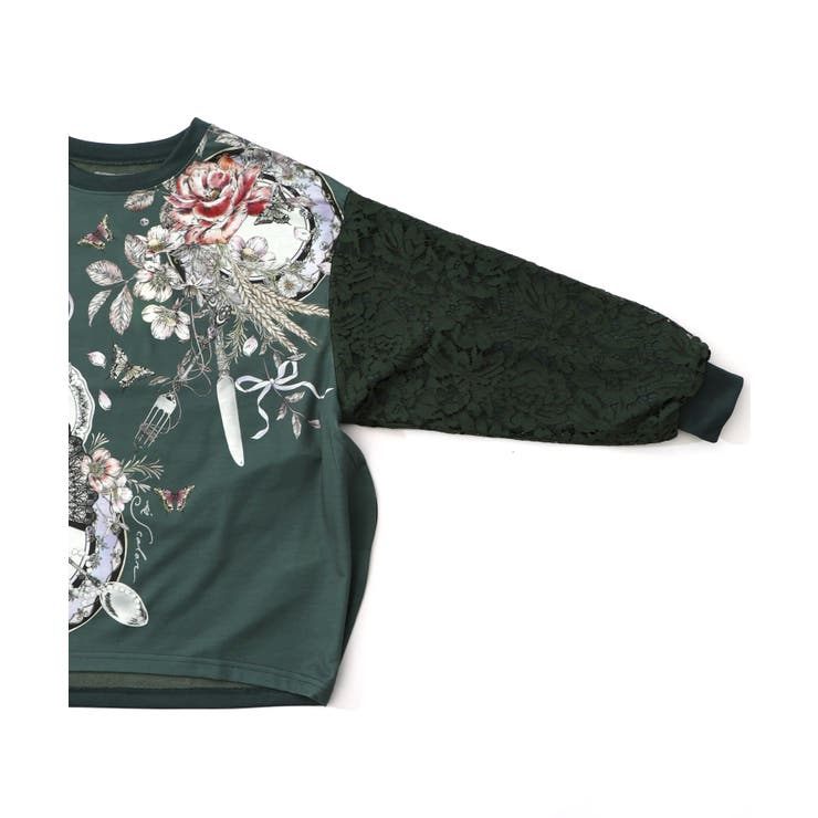 花蝶裏毛×レース切替プルオーバー | ScoLar | 詳細画像16 