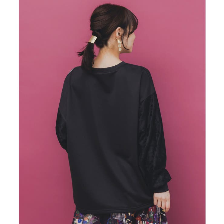 花蝶裏毛×レース切替プルオーバー | ScoLar | 詳細画像4 