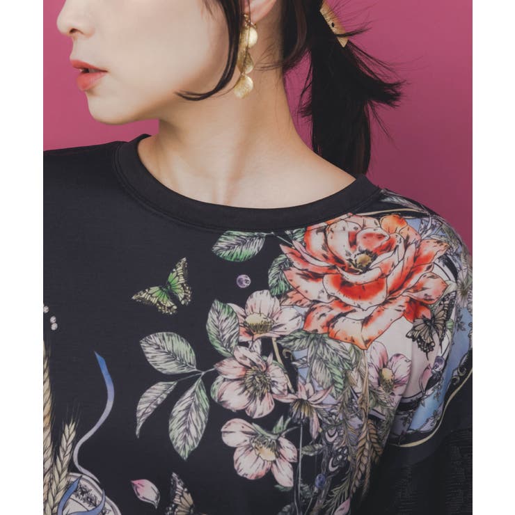 花蝶裏毛×レース切替プルオーバー | ScoLar | 詳細画像5 