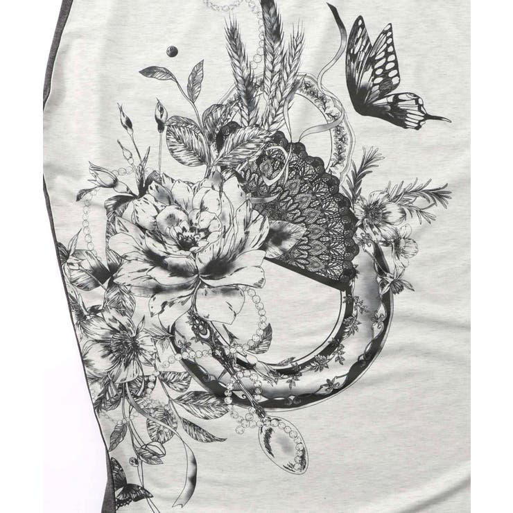 花柄×無地バイカラー裏毛ワンピース | ScoLar | 詳細画像7 