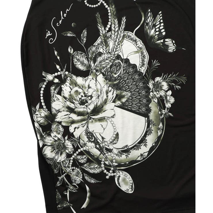 花柄×無地バイカラー裏毛ワンピース | ScoLar | 詳細画像9 