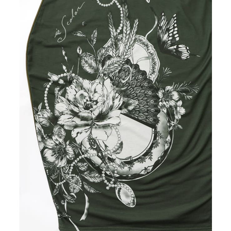 花柄×無地バイカラー裏毛ワンピース | ScoLar | 詳細画像10 