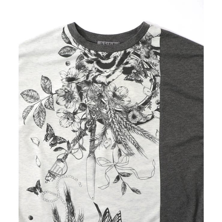 花柄×無地バイカラー裏毛ワンピース | ScoLar | 詳細画像11 