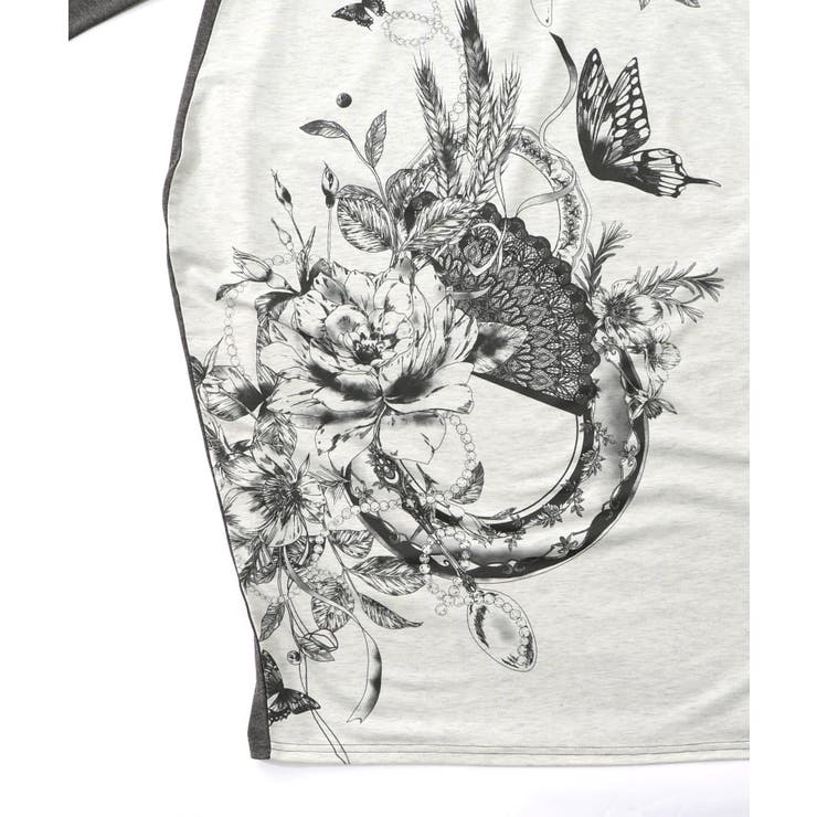 花柄×無地バイカラー裏毛ワンピース | ScoLar | 詳細画像13 