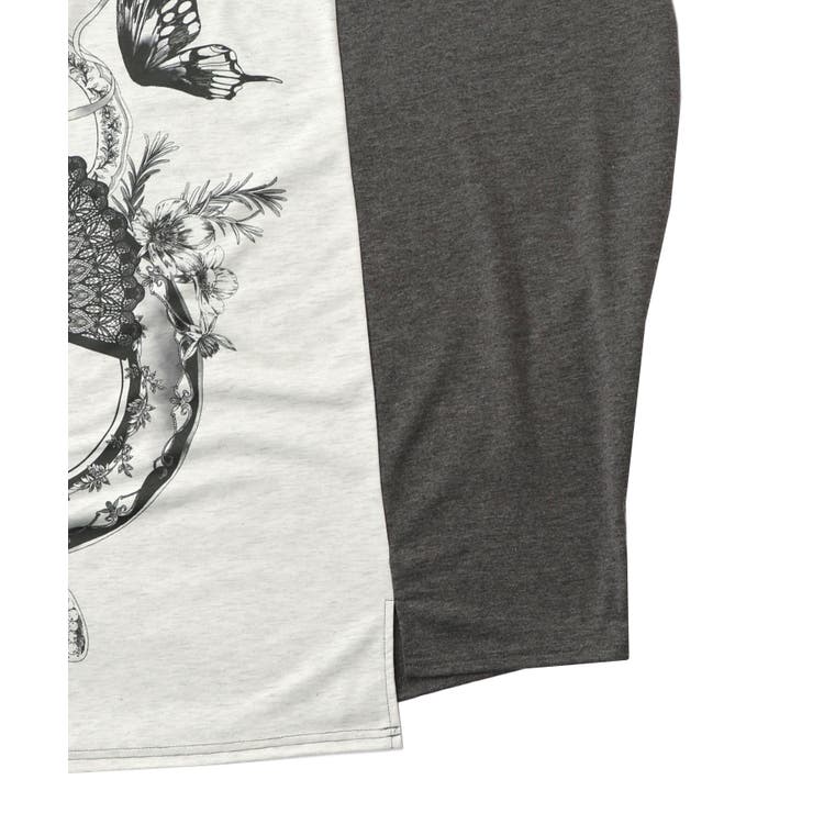 花柄×無地バイカラー裏毛ワンピース | ScoLar | 詳細画像14 