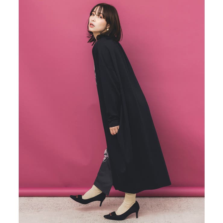 花柄×無地バイカラー裏毛ワンピース | ScoLar | 詳細画像4 