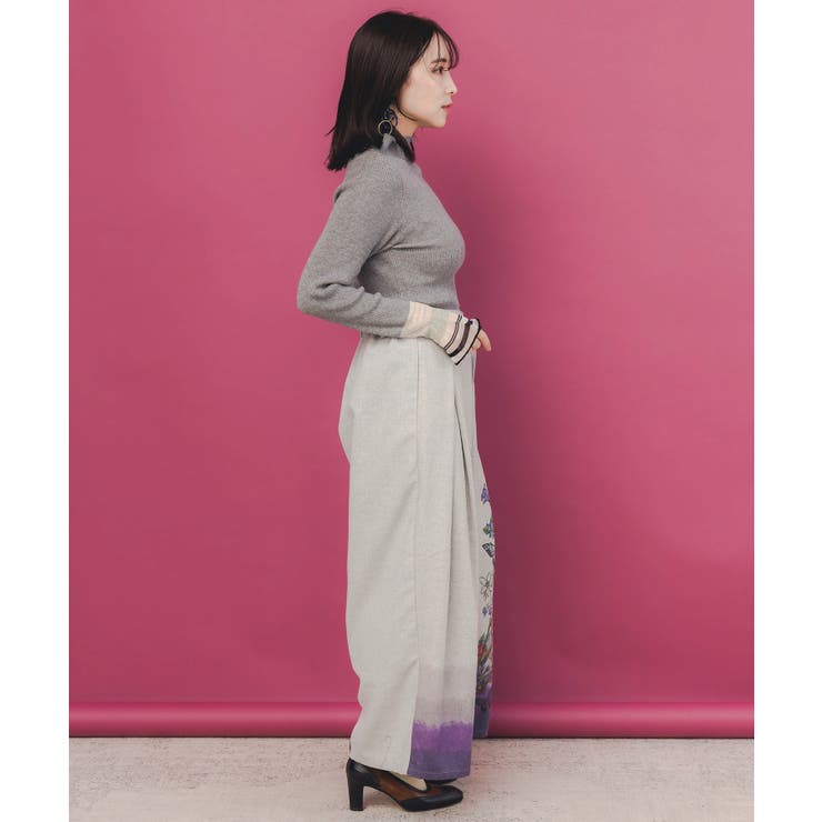 花柄裾グラデラメツイード×裏地パンツ | ScoLar | 詳細画像5 