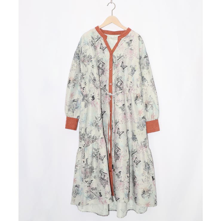 星座・楽器・雪の結晶柄 布帛×コーデュロイワンピース | ScoLar | 詳細画像14 