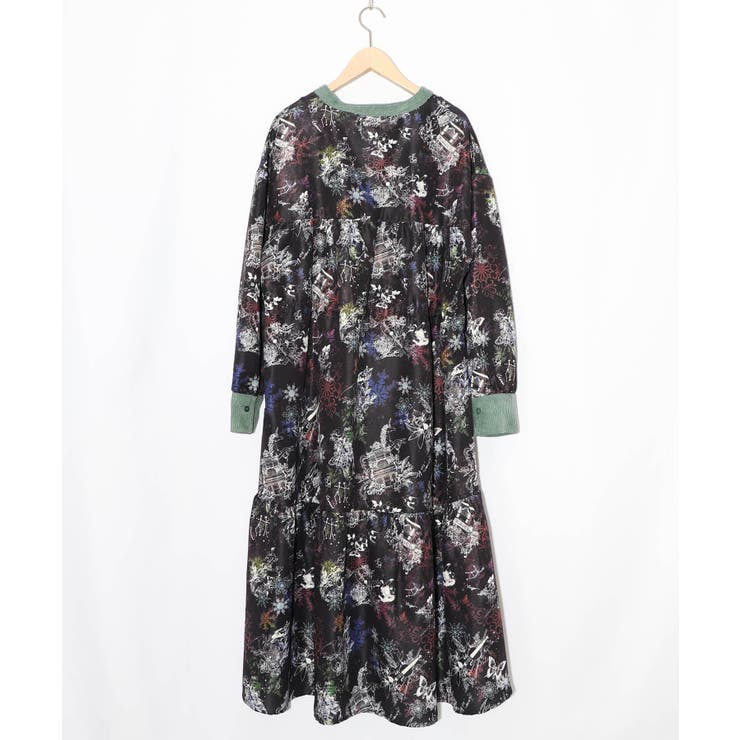 星座・楽器・雪の結晶柄 布帛×コーデュロイワンピース | ScoLar | 詳細画像18 