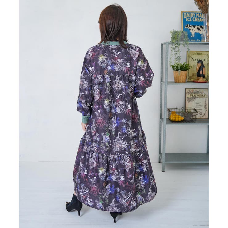 星座・楽器・雪の結晶柄 布帛×コーデュロイワンピース | ScoLar | 詳細画像9 