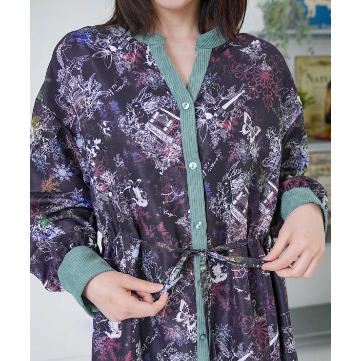 星座・楽器・雪の結晶柄 布帛×コーデュロイワンピース | ScoLar | 詳細画像10 