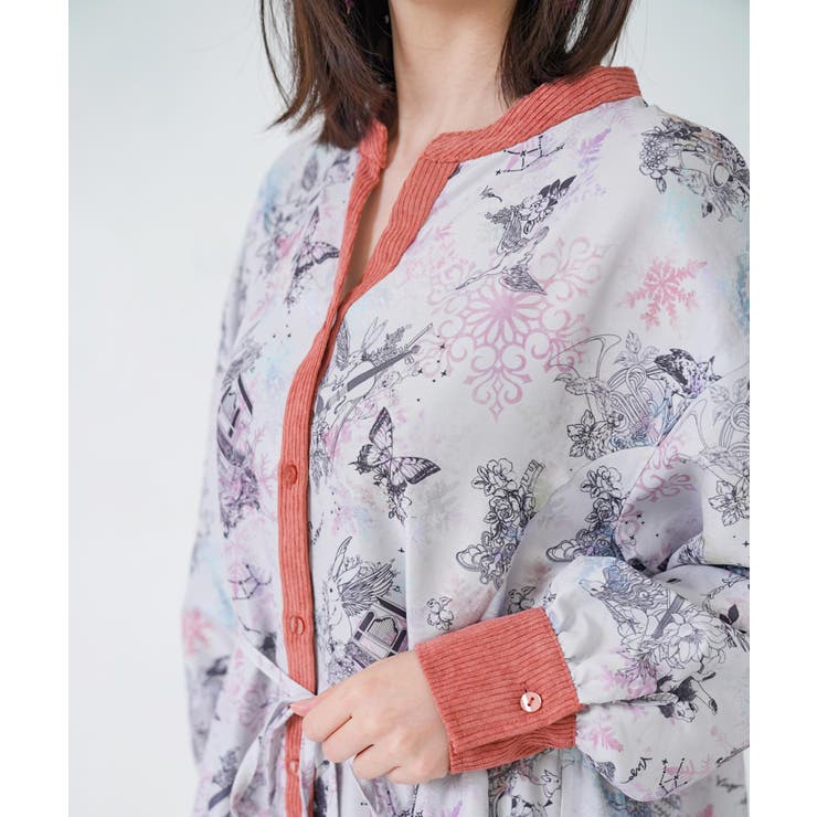 星座・楽器・雪の結晶柄 布帛×コーデュロイワンピース | ScoLar | 詳細画像3 