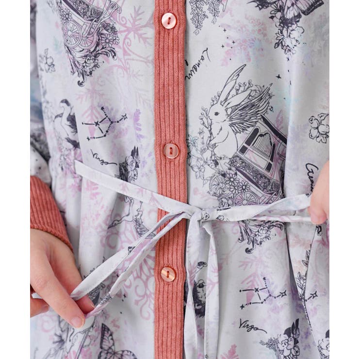 星座・楽器・雪の結晶柄 布帛×コーデュロイワンピース | ScoLar | 詳細画像4 