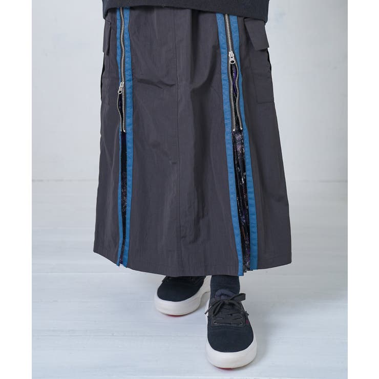 ブラック | 雪の結晶×星座×楽器柄 2wayカーゴスカート | ScoLar