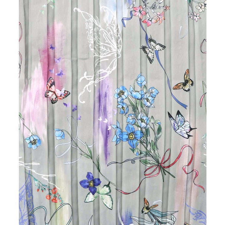 花柄素材切替タートルネックワンピース | ScoLar | 詳細画像20 