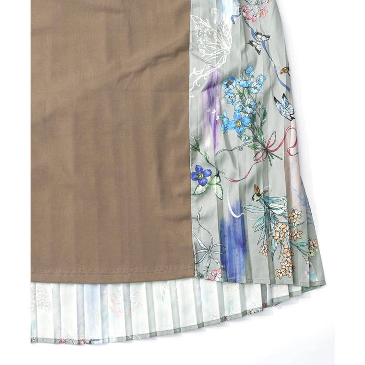 花柄素材切替タートルネックワンピース | ScoLar | 詳細画像23 