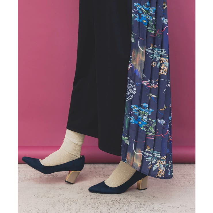 花柄素材切替タートルネックワンピース | ScoLar | 詳細画像6 