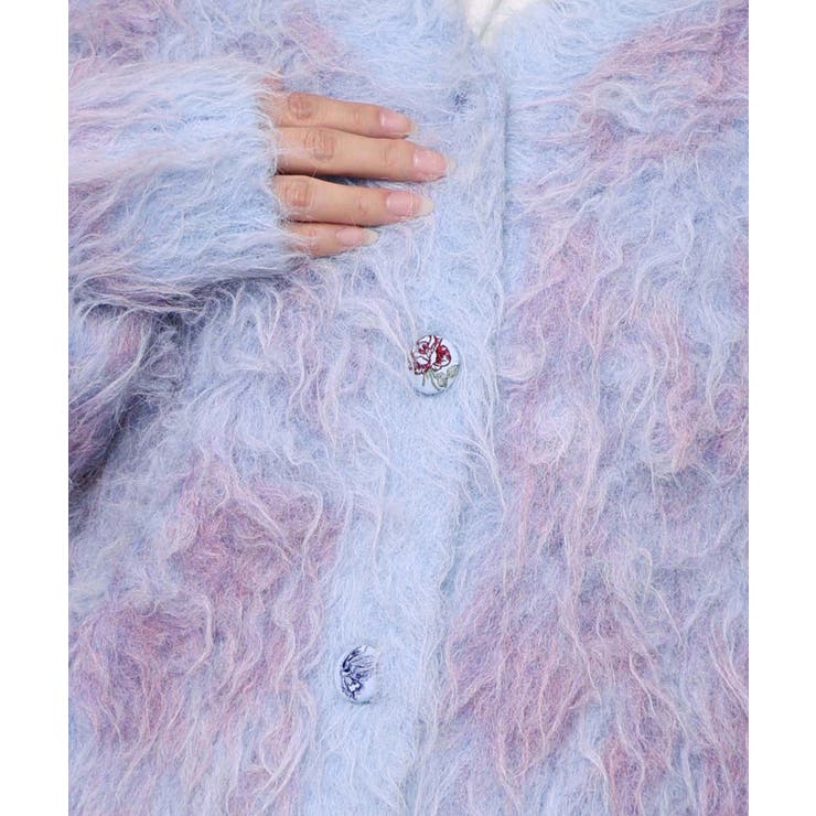 マーブル模様シャギーニットカーディガン | ScoLar | 詳細画像9 