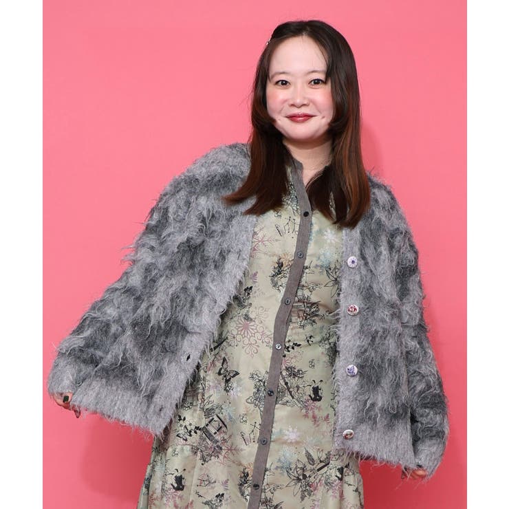 マーブル模様シャギーニットカーディガン | ScoLar | 詳細画像10 