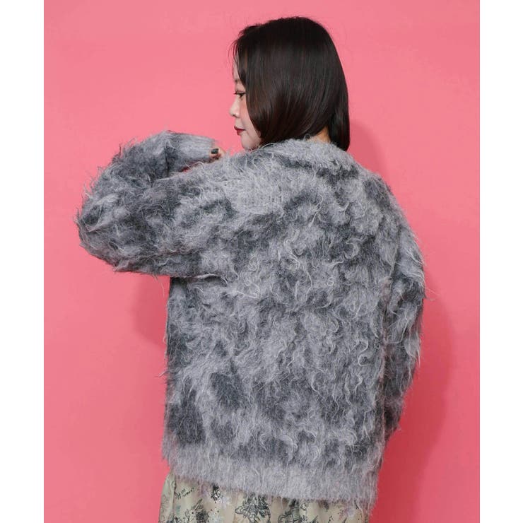 マーブル模様シャギーニットカーディガン | ScoLar | 詳細画像11 