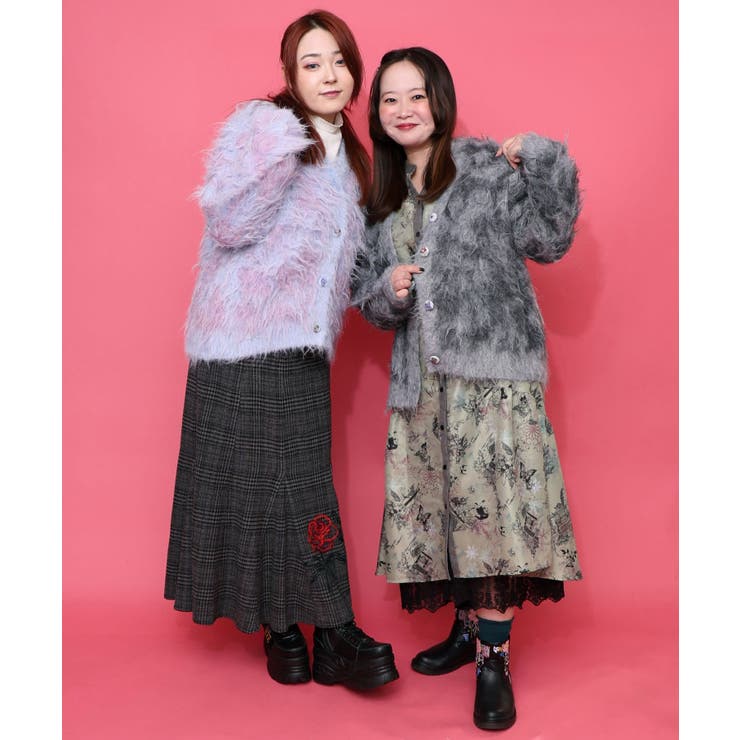 マーブル模様シャギーニットカーディガン | ScoLar | 詳細画像13 