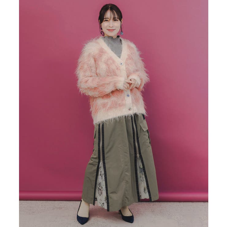 マーブル模様シャギーニットカーディガン | ScoLar | 詳細画像1 