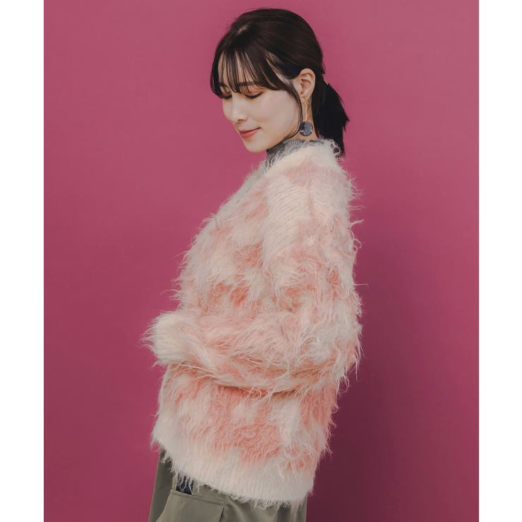 マーブル模様シャギーニットカーディガン | ScoLar | 詳細画像3 