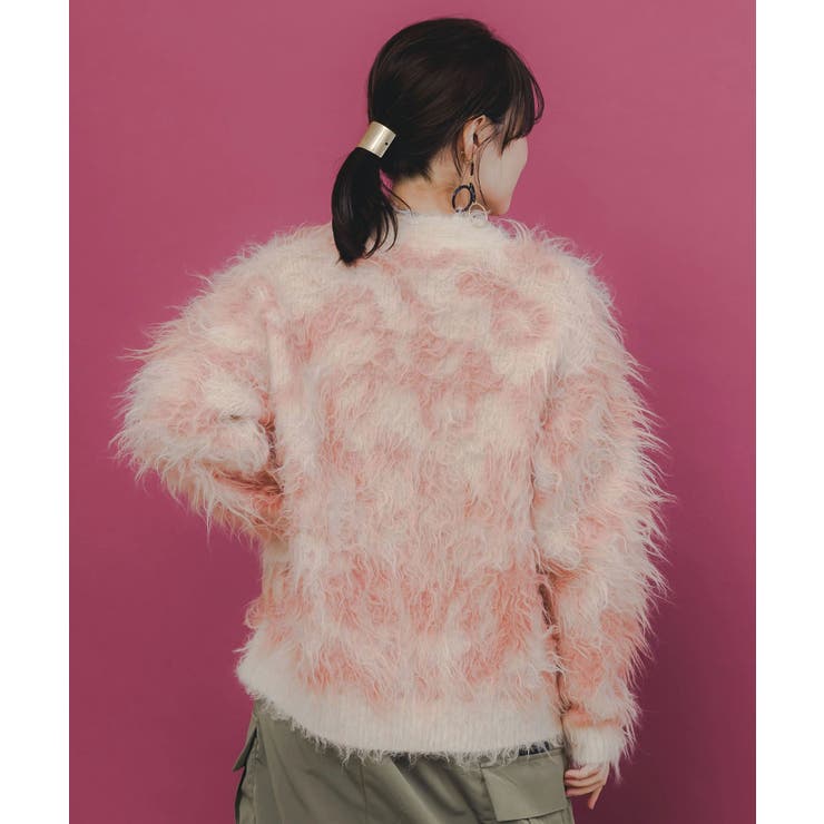 マーブル模様シャギーニットカーディガン | ScoLar | 詳細画像4 