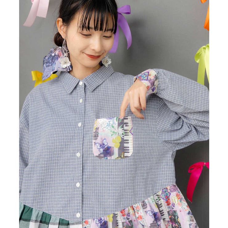 チェック切替シャツ | ScoLar | 詳細画像4 