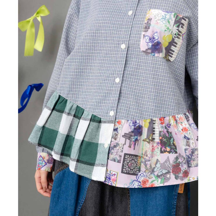 チェック切替シャツ | ScoLar | 詳細画像7 