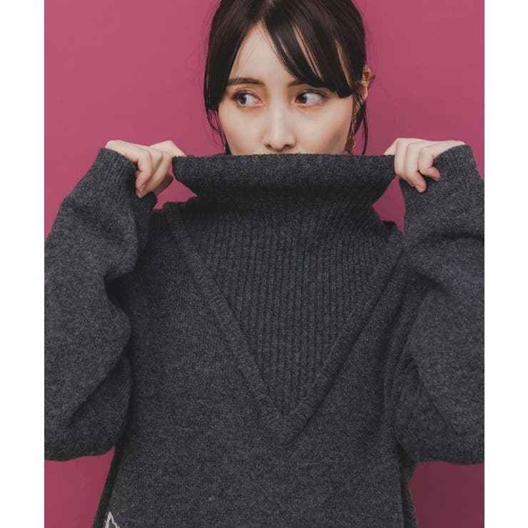 うさぎ柄ニットチュニック | ScoLar | 詳細画像5 