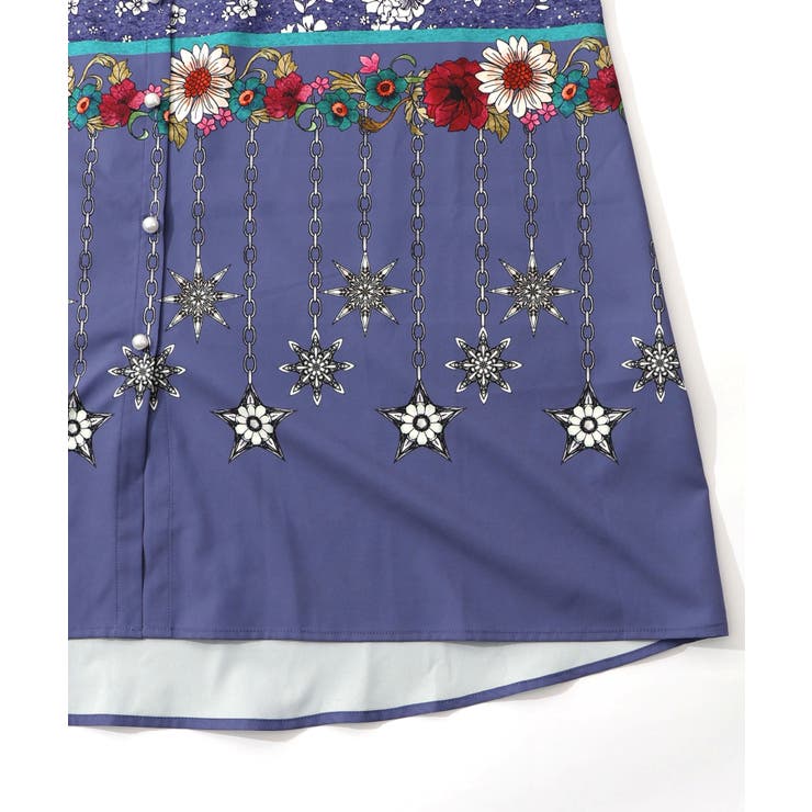 冬のオーナメント×花柄 前開きワンピース | ScoLar | 詳細画像14 