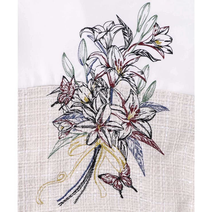 ダンボールニット×ツイード花刺繍ブルゾン | ScoLar | 詳細画像10 