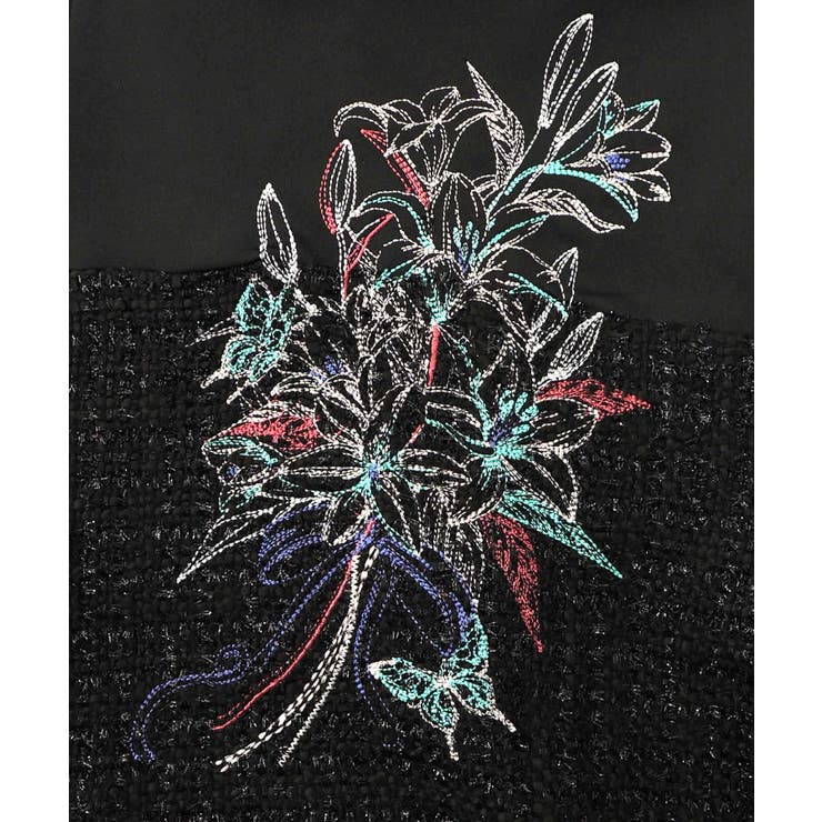 ダンボールニット×ツイード花刺繍ブルゾン | ScoLar | 詳細画像11 