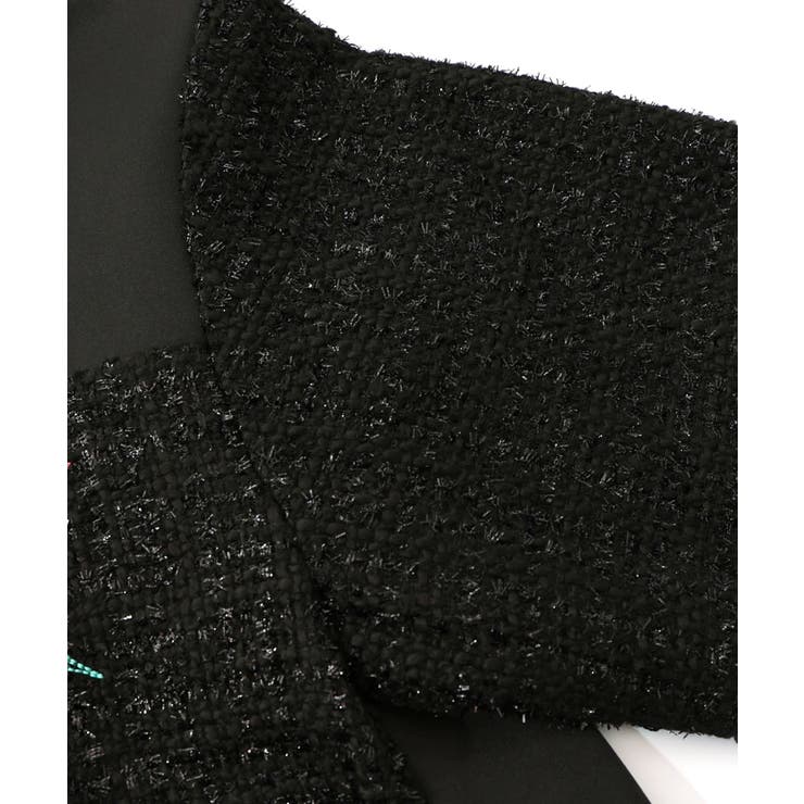 ダンボールニット×ツイード花刺繍ブルゾン | ScoLar | 詳細画像16 