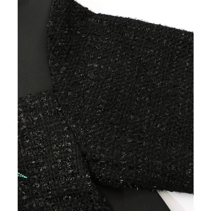 ダンボールニット×ツイード花刺繍ブルゾン | ScoLar | 詳細画像17 